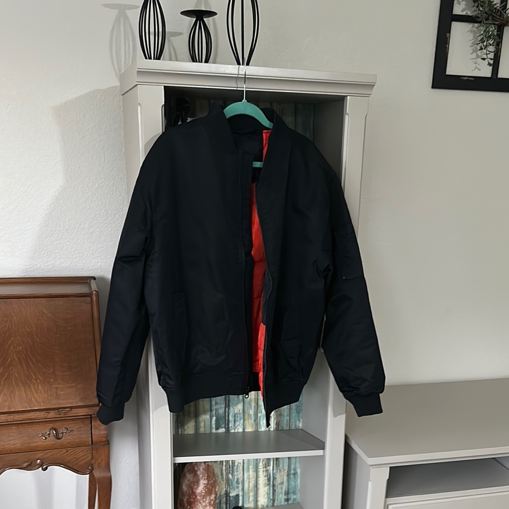Vans Black Bomber Jacket with Red Lining